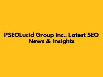 PSEOLucid Group Inc.: Latest SEO News & Insights