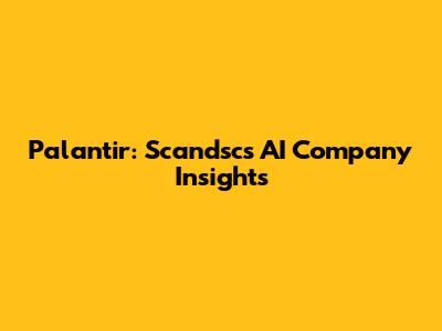 Palantir: Scandsc's AI Company Insights