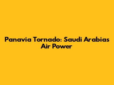Panavia Tornado: Saudi Arabia's Air Power