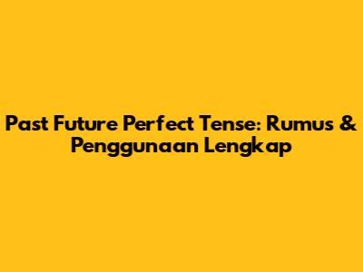Past Future Perfect Tense: Rumus & Penggunaan Lengkap