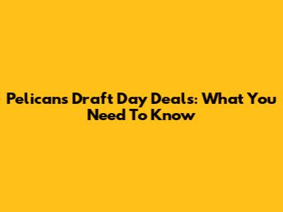 Pelicans Draft Day Deals: What You Need To Know