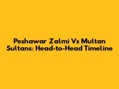 Peshawar Zalmi Vs Multan Sultans: Head-to-Head Timeline