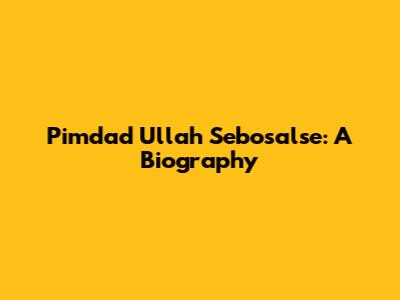 Pimdad Ullah Sebosalse: A Biography