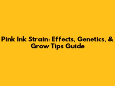 Pink Ink Strain: Effects, Genetics, & Grow Tips Guide