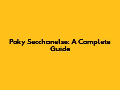 Poky Secchanelse: A Complete Guide