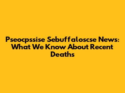 Pseocpssise Sebuffaloscse News: What We Know About Recent Deaths