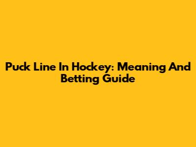 Puck Line In Hockey: Meaning And Betting Guide
