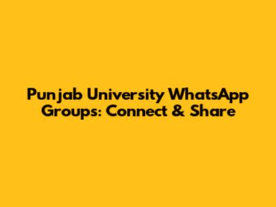 Punjab University WhatsApp Groups: Connect & Share