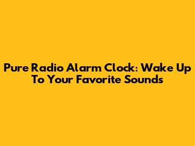 Pure Radio Alarm Clock: Wake Up To Your Favorite Sounds