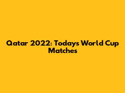 Qatar 2022: Today's World Cup Matches
