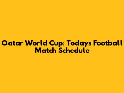 Qatar World Cup: Today's Football Match Schedule