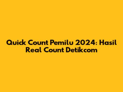 Quick Count Pemilu 2024: Hasil Real Count Detikcom