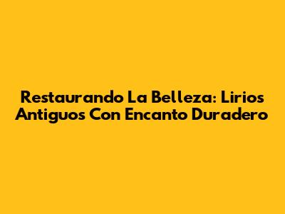 Restaurando La Belleza: Lirios Antiguos Con Encanto Duradero