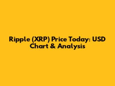 Ripple (XRP) Price Today: USD Chart & Analysis