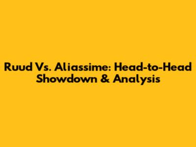 Ruud Vs. Aliassime: Head-to-Head Showdown & Analysis