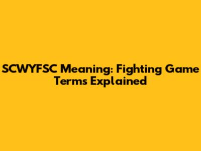 SCWYFSC Meaning: Fighting Game Terms Explained