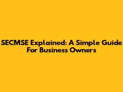 SECMSE Explained: A Simple Guide For Business Owners