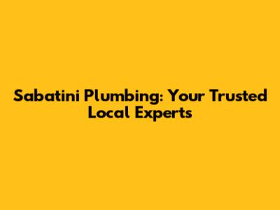 Sabatini Plumbing: Your Trusted Local Experts