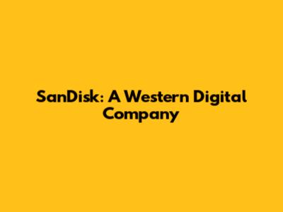SanDisk: A Western Digital Company
