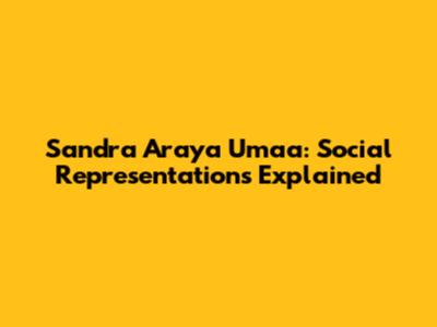 Sandra Araya Umaa: Social Representations Explained