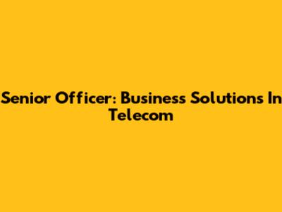 Senior Officer: Business Solutions In Telecom