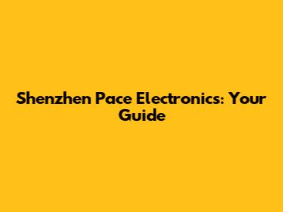 Shenzhen Pace Electronics: Your Guide