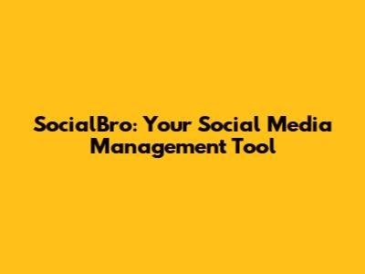 SocialBro: Your Social Media Management Tool