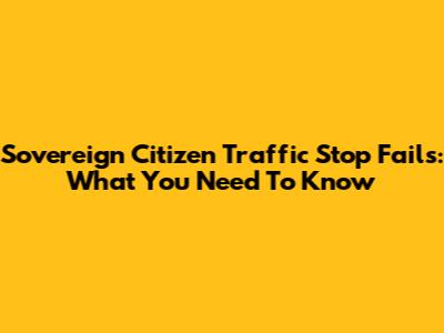 Sovereign Citizen Traffic Stop Fails: What You Need To Know