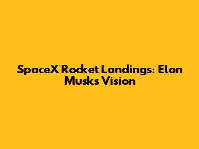 SpaceX Rocket Landings: Elon Musk's Vision