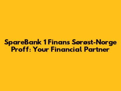 SpareBank 1 Finans Sørøst-Norge Proff: Your Financial Partner