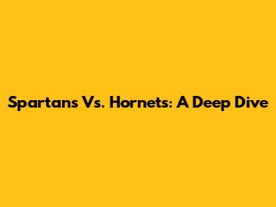 Spartans Vs. Hornets: A Deep Dive