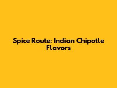 Spice Route: Indian Chipotle Flavors