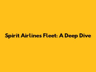 Spirit Airlines Fleet: A Deep Dive