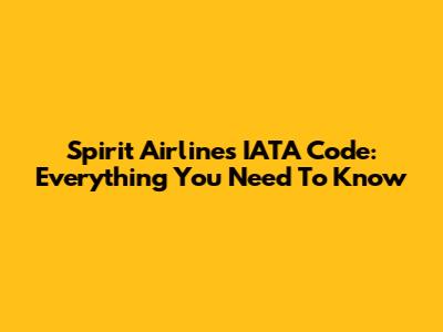 Spirit Airlines IATA Code: Everything You Need To Know