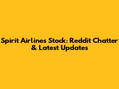 Spirit Airlines Stock: Reddit Chatter & Latest Updates
