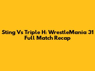 Sting Vs Triple H: WrestleMania 31 Full Match Recap