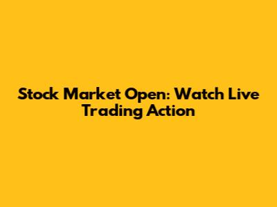 Stock Market Open: Watch Live Trading Action
