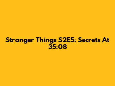 Stranger Things S2E5: Secrets At 35:08