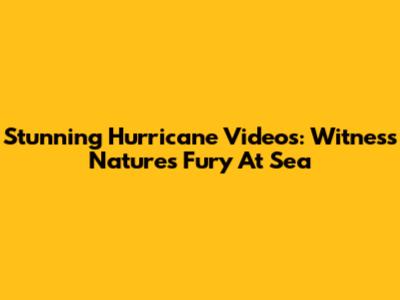 Stunning Hurricane Videos: Witness Nature's Fury At Sea