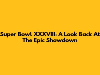 Super Bowl XXXVIII: A Look Back At The Epic Showdown