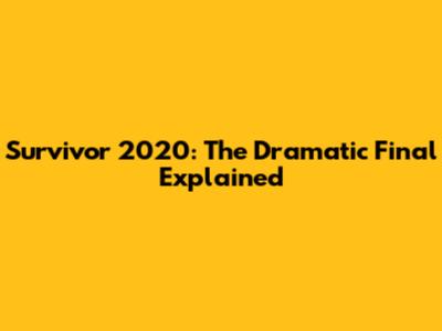 Survivor 2020: The Dramatic Final Explained