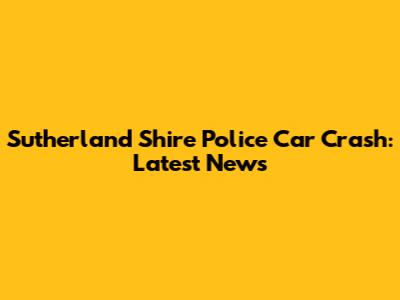 Sutherland Shire Police Car Crash: Latest News