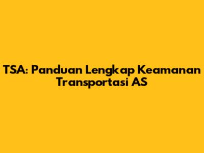TSA: Panduan Lengkap Keamanan Transportasi AS