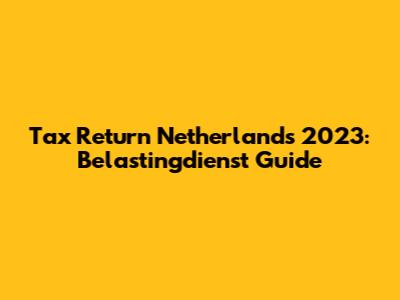 Tax Return Netherlands 2023: Belastingdienst Guide