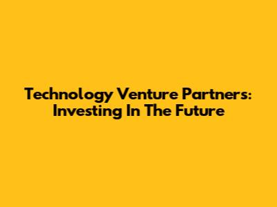 Technology Venture Partners: Investing In The Future
