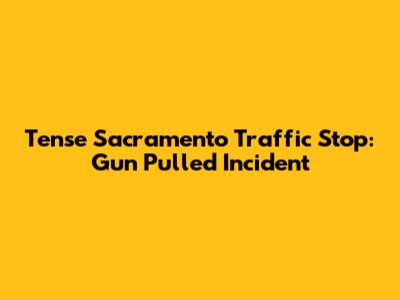 Tense Sacramento Traffic Stop: Gun Pulled Incident