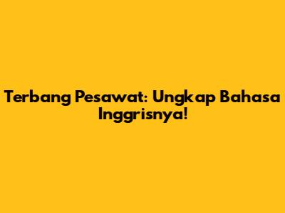 Terbang Pesawat: Ungkap Bahasa Inggrisnya!