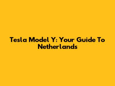 Tesla Model Y: Your Guide To Netherlands