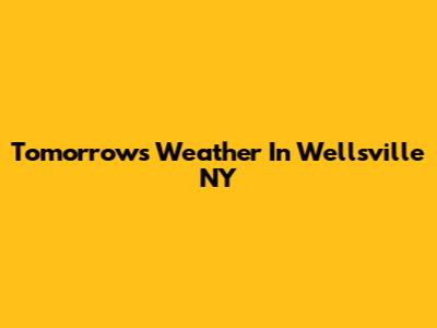 Tomorrow's Weather In Wellsville NY
