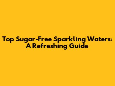 Top Sugar-Free Sparkling Waters: A Refreshing Guide